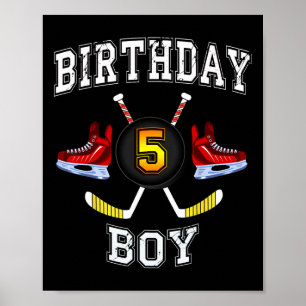 5th Birthday Boy  - Ice Hockey  5 years old kid Poster