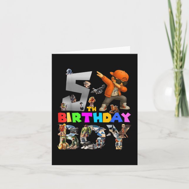 5th Birthday Boy Italian Brainrot For Kids Birthda Card (Front)