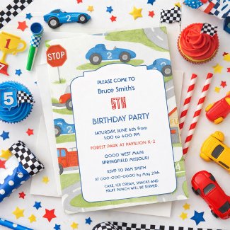 5th Birthday Boy Race Car Party