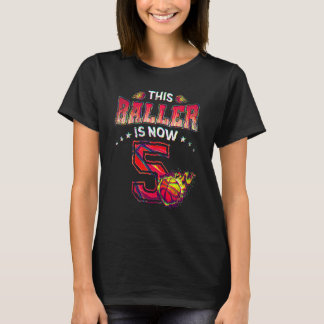 5th Birthday Boys Basketball Player 5 Years Old Ki T-Shirt