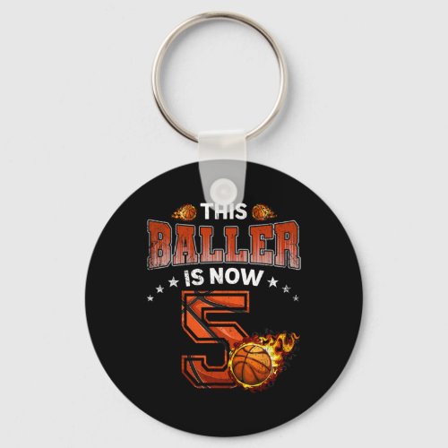 5th Birthday Boys Basketball Player Gifts 5 Years  Keychain