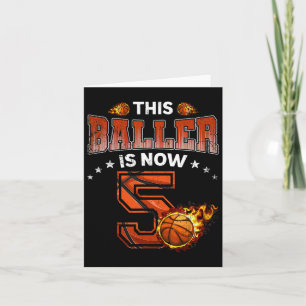 5th Birthday Boys Bysketbyll Player Gifts 5 Years  Card