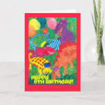 5th Birthday Card - Monsters!<br><div class="desc">A 5th Birthday Card with colourful monsters,  from a watercolour painting by Judy Adamson. You can customise the inside of the card and I can easily change the front cover text on request through my store.</div>
