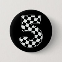 5th Birthday Checkered Number 5 Car Racing Flag 