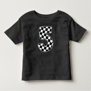 5th Birthday Checkered Number 5 Car Racing Flag  Toddler T-shirt