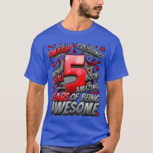 5th Birthday Comic Style Awesome Since 2018 5 Year T-Shirt
