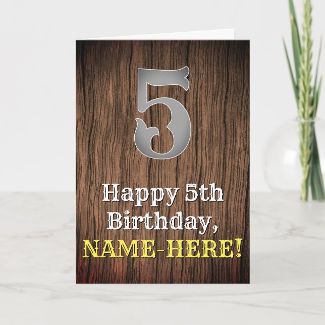 5th Birthday: Country Western Inspired Look, Name Card (Front)