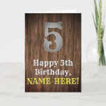 [ Thumbnail: 5th Birthday: Country Western Inspired Look, Name Card ]