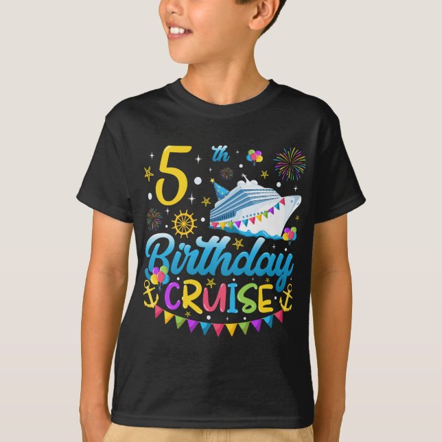 5th Birthday Cruise B-Day Party Boy T-Shirt (Front)