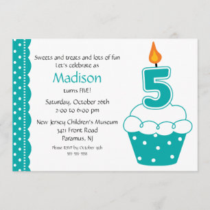 5th Birthday Cupcake Invitation
