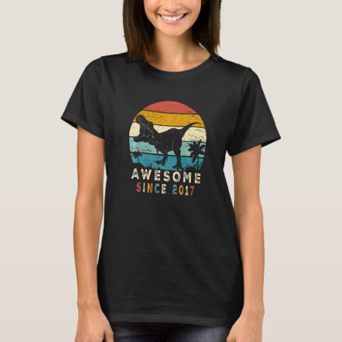 5th Birthday  Dinosaur 5 Year Old Awesome Since 20 T_Shirt
