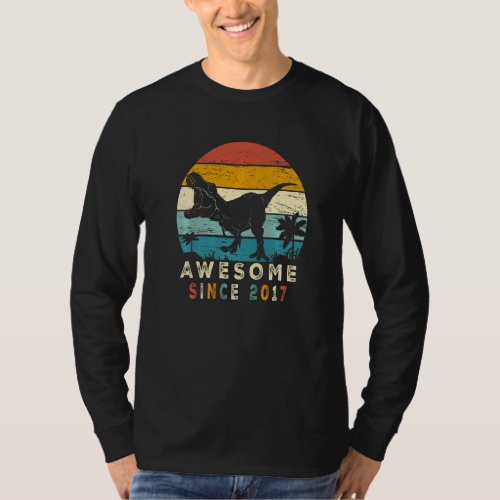 5th Birthday  Dinosaur 5 Year Old Awesome Since 20 T_Shirt