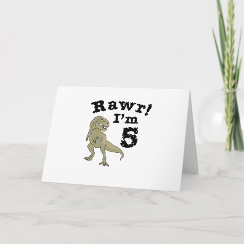 5th Birthday Dinosaur Gift for 4 Year Old Boys Card