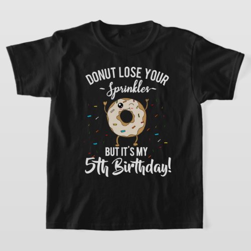 5th Birthday Donut for Five Year Old Boys Funny T_Shirt