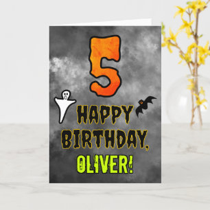 5th Birthday: Eerie Halloween Theme + Custom Name Card