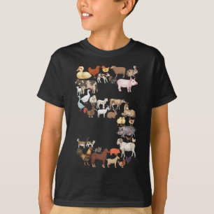 5th Birthday Farm Animals Theme 5 Year Old Bday T-Shirt