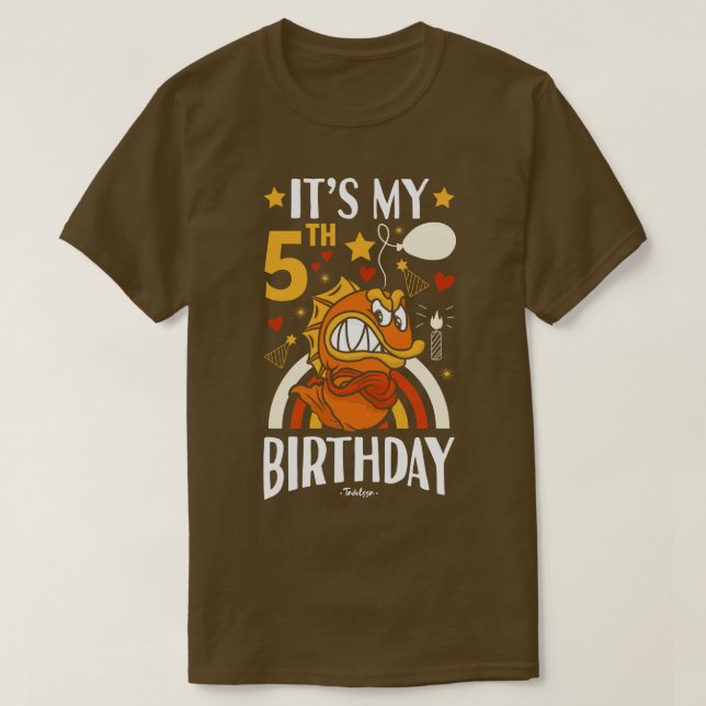 5th Birthday Fish Gifts T-Shirt (Design Front)
