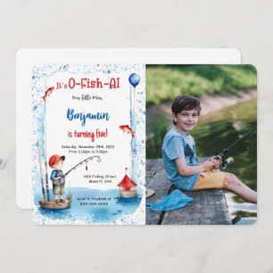 5th Birthday Fishing Photo Invitation