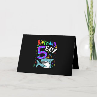 5th Birthday Five Years Old Shark Gift Holiday Card