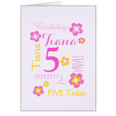5th birthday flower custom graphic yellow pink (Front)