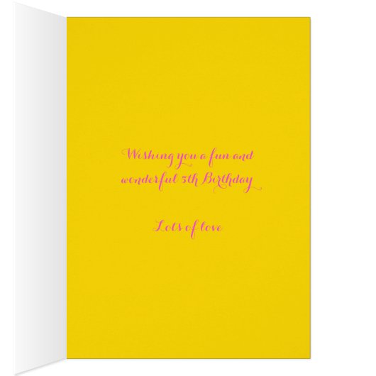 5th birthday flower custom graphic yellow pink (Inside (Right))