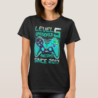 5th Birthday For Boys Level 5 Unlocked Awesome 20 T-Shirt