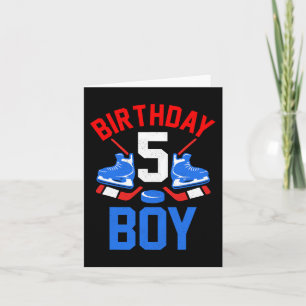 5th Birthday  For Girls Boys 5 Yrs Old Ice Hockey  Card