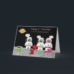 5th Birthday For Grandson Greeting Cards<br><div class="desc">Wish your grandson to Happy 5th Birthday with a card featuring three adorable raccoon astronauts who have just landed on the moon. Some elements by Jackie's La galerie/Scrappin Doodles/J. Rett Graphics</div>