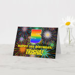 [ Thumbnail: 5th Birthday: Fun, Colorful Celebratory Fireworks Card ]