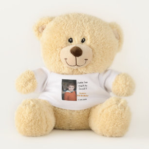 5th birthday game on boy photo name modern date  teddy bear