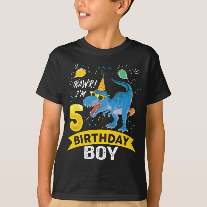 5th Birthday Gift T-Shirt For 5 Year Old Boys Gift Ideas 5 And Awesome