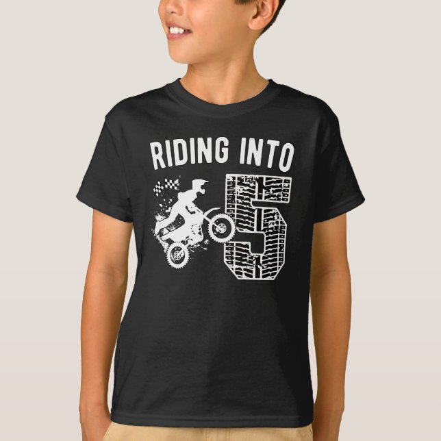 5th Birthday Gift Dirt Bike 5 Years Old Motocross T-Shirt (Front)