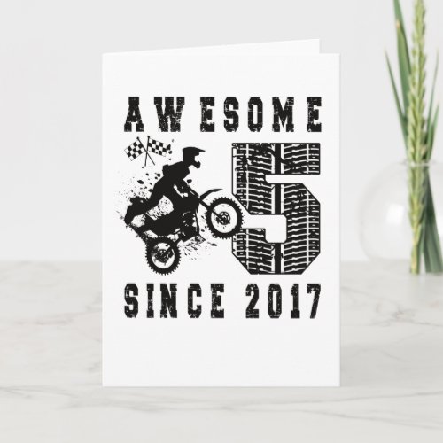 5th Birthday Gift Dirt Bike Boy Born in 2017 Card