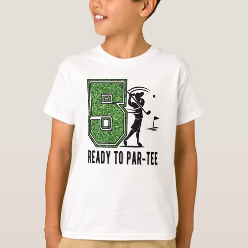 5th Birthday Gift Golf Player 5 Year Old Boy T_Shirt