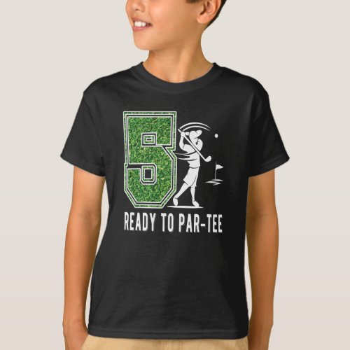 5th Birthday Gift Golf Player 5 Year Old Boy T_Shirt