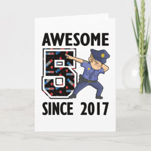 5th Birthday Gift Police Officer Boy Born in 2017 Card