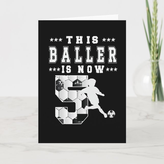 5th Birthday Gift Soccer Player 5 Year Old Boy Card (Front)