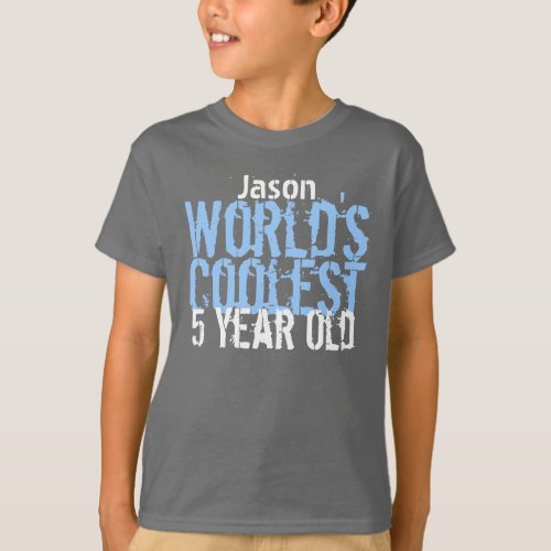 5th Birthday Gift Worlds Coolest 5 Year Old T_Shirt