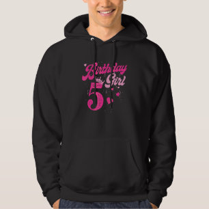 5th Birthday Girl Crown 5 Years Old Bday Hoodie
