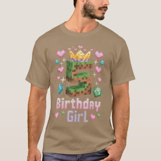 5th Birthday Girl Gaming Piel Number Party 5 Year T-Shirt