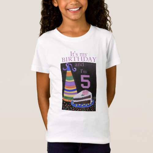 5th BIRTHDAY Girls Fine Jersey T_Shirt