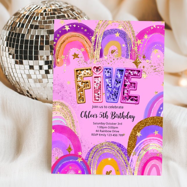 5th Birthday Girls Party Invitation (Creator Uploaded)