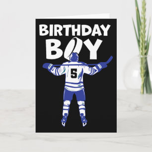 5th Birthday Ice Hockey Boy 5 Year Old Hockey Play Card