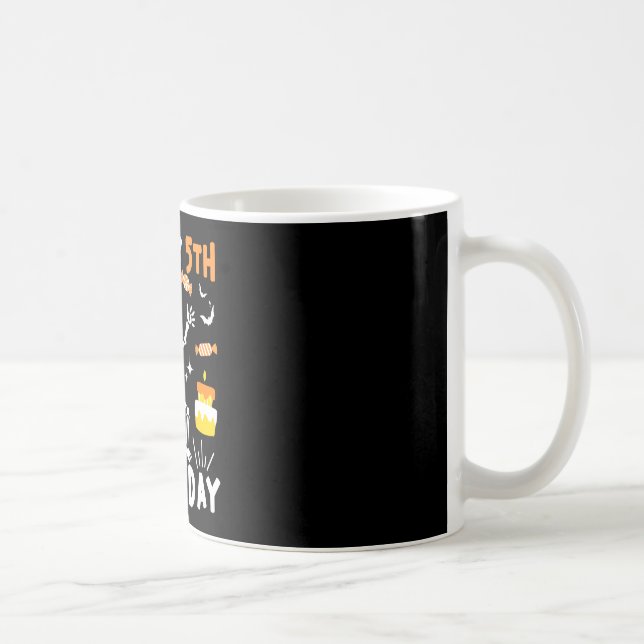 5th birthday kids funny skeleton 5th birthday coffee mug (Right)