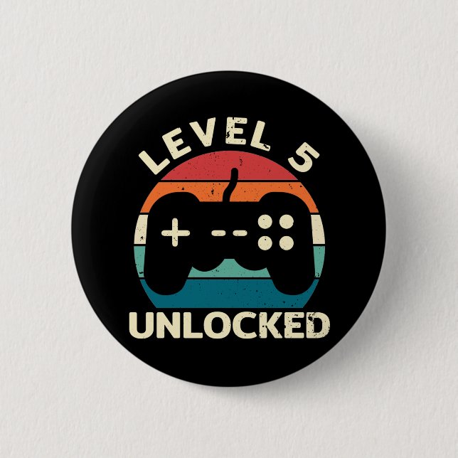 5th Birthday Level 5 Unlocked Button (Front)