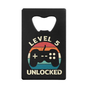 5th Birthday Level 5 Unlocked Credit Card Bottle Opener