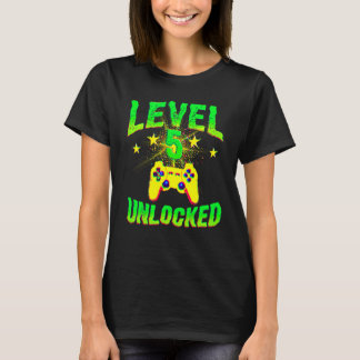 5th Birthday Level 5 Unlocked Gamer T-Shirt