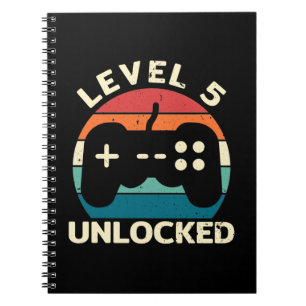 5th Birthday Level 5 Unlocked Notebook
