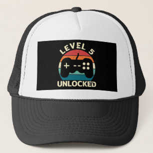 5th Birthday Level 5 Unlocked Trucker Hat