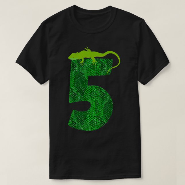 5th Birthday Lizard 5 Reptile Theme Party Five Yea T-Shirt (Design Front)